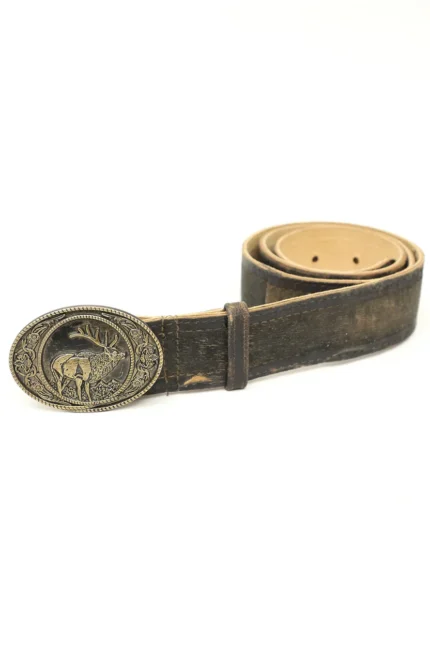 Bavarian Lederhosen Traditional Belt in Raw brown.webp