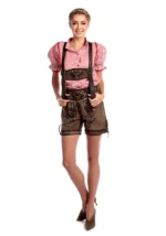 Embroidered Lederhosen for Women Coffee Brown.webp