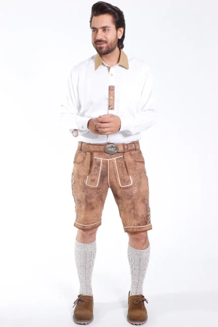 Premium German Lederhosen Men Buff Brown.webp